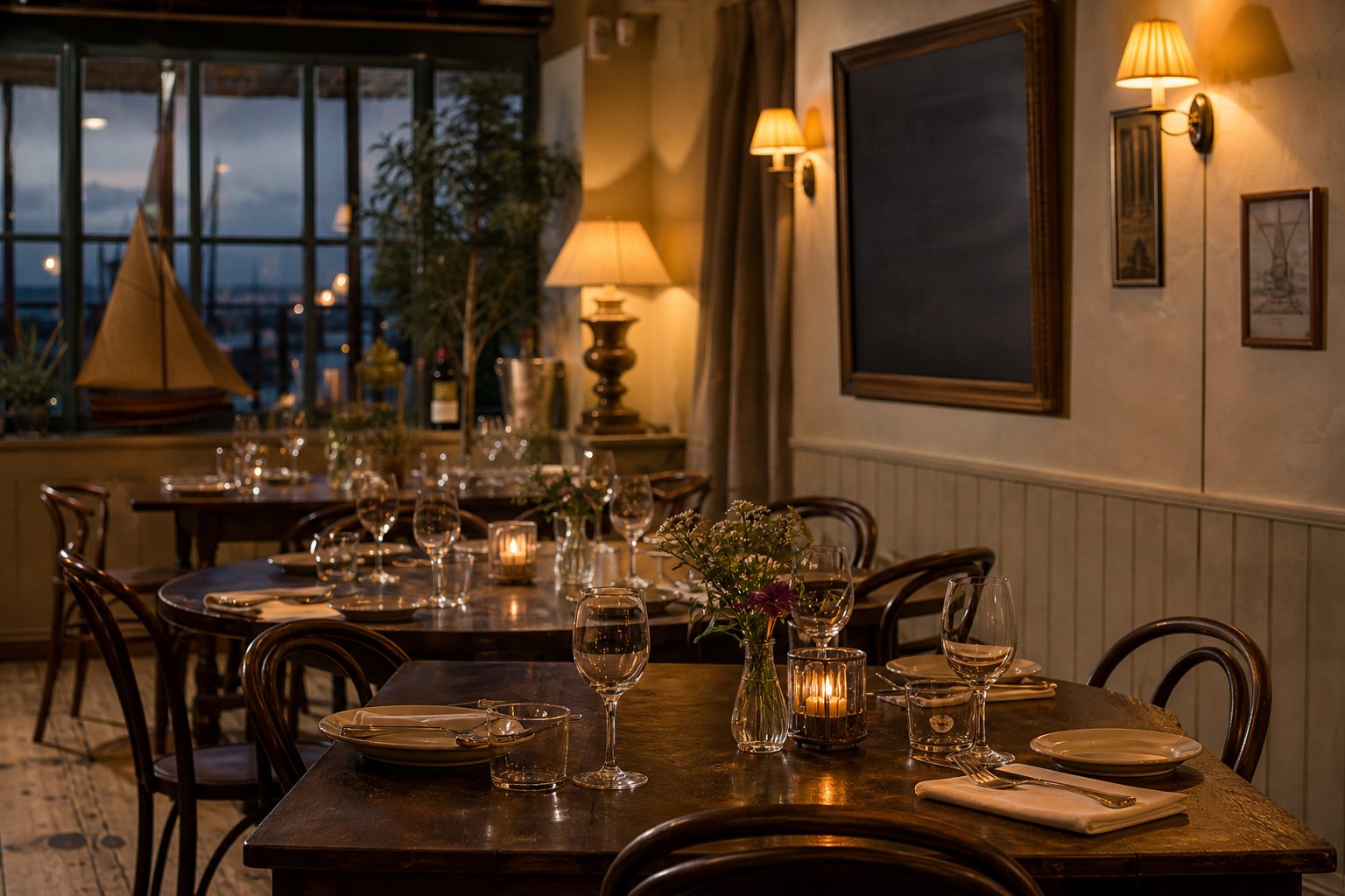 Concept warm French bistro dining room