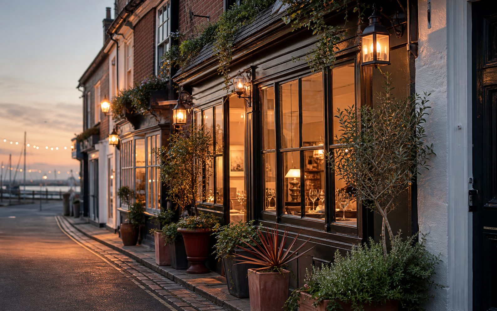 Concept exterior for a warm French bistro on a Whitstable harbour street
